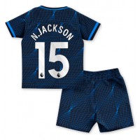 Chelsea Nicolas Jackson #15 Vonkajší Detský futbalový dres 2023-24 Krátky Rukáv (+ trenírky)